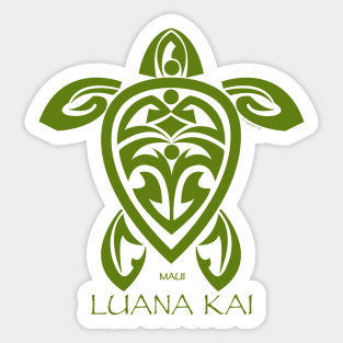 Green Tribal Turtle / Luana Kai Maui Sticker